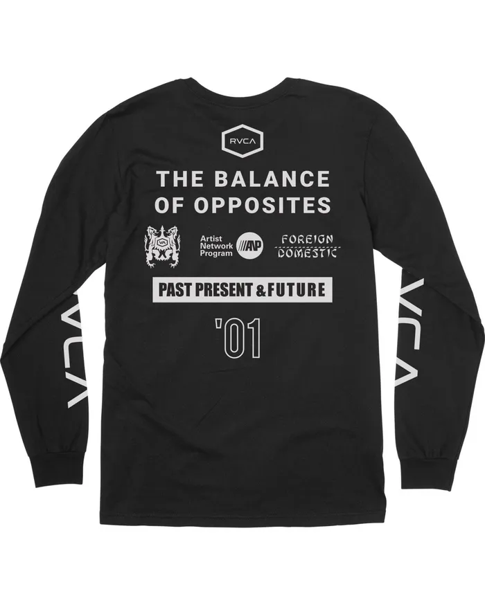 RVCA Mens Long Sleeves Va Sport All Brand Long Sleeve Workout Shirt Black Blk