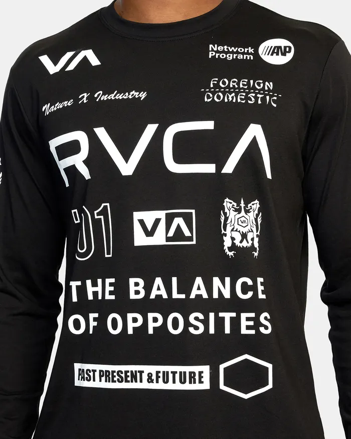 RVCA Mens Long Sleeves Va Sport All Brand Long Sleeve Workout Shirt Black Blk