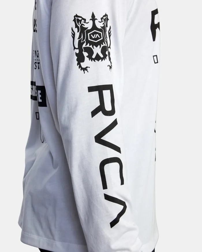 RVCA Mens Long Sleeves Va Sport All Brand Long Sleeve Workout Shirt White Wht