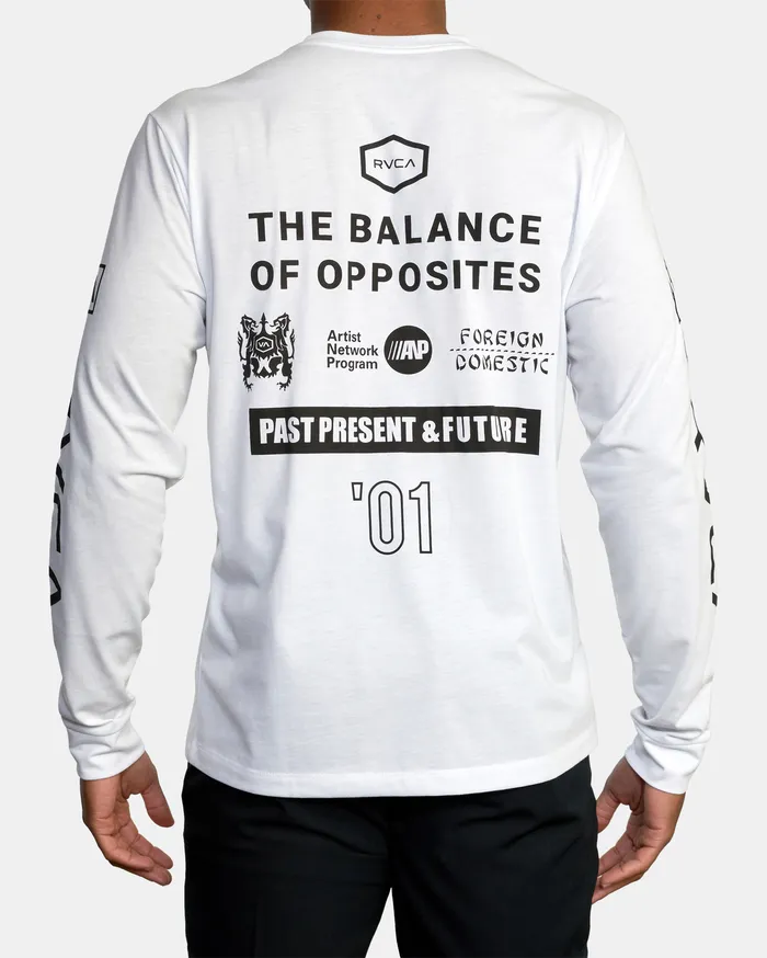 RVCA Mens Long Sleeves Va Sport All Brand Long Sleeve Workout Shirt White Wht