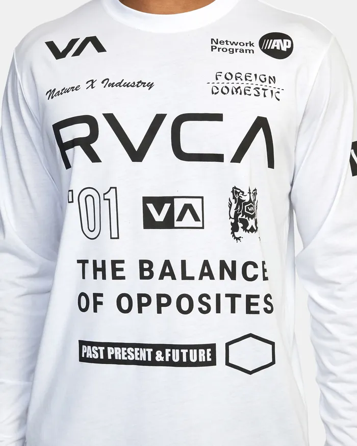RVCA Mens Long Sleeves Va Sport All Brand Long Sleeve Workout Shirt White Wht