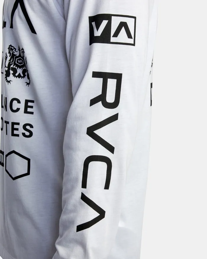 RVCA Mens Long Sleeves Va Sport All Brand Long Sleeve Workout Shirt White Wht