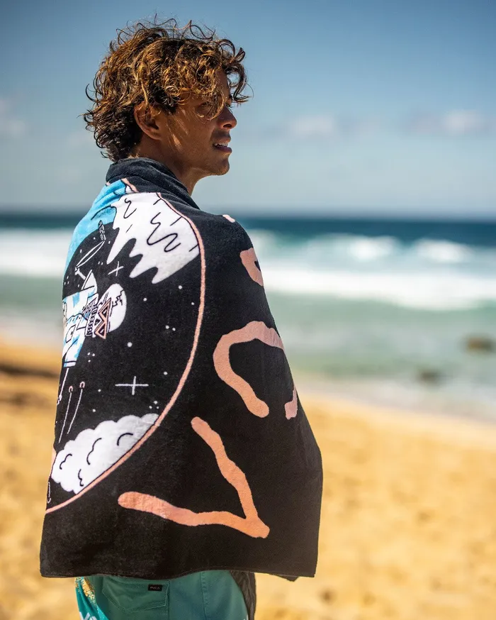 RVCA Mens Other Accessories Luke P Surf Towel Black Blk For Sale