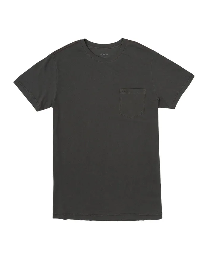 RVCA Mens Pigment Dye Tees Ptc 2 Pigment Tee Pirate Black Ptk