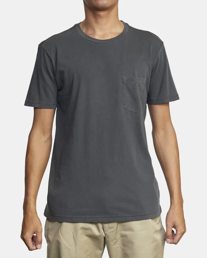 RVCA Mens Pigment Dye Tees Ptc 2 Pigment Tee Pirate Black Ptk