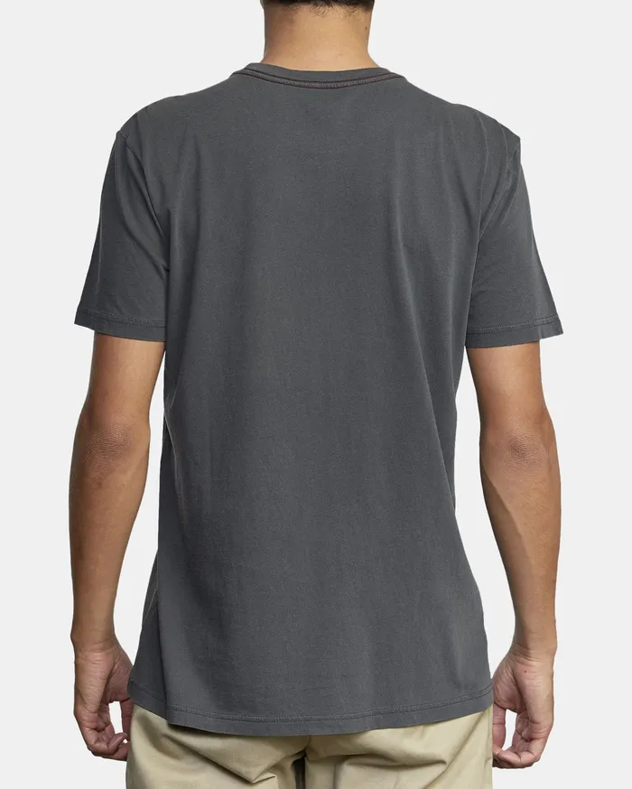 RVCA Mens Pigment Dye Tees Ptc 2 Pigment Tee Pirate Black Ptk