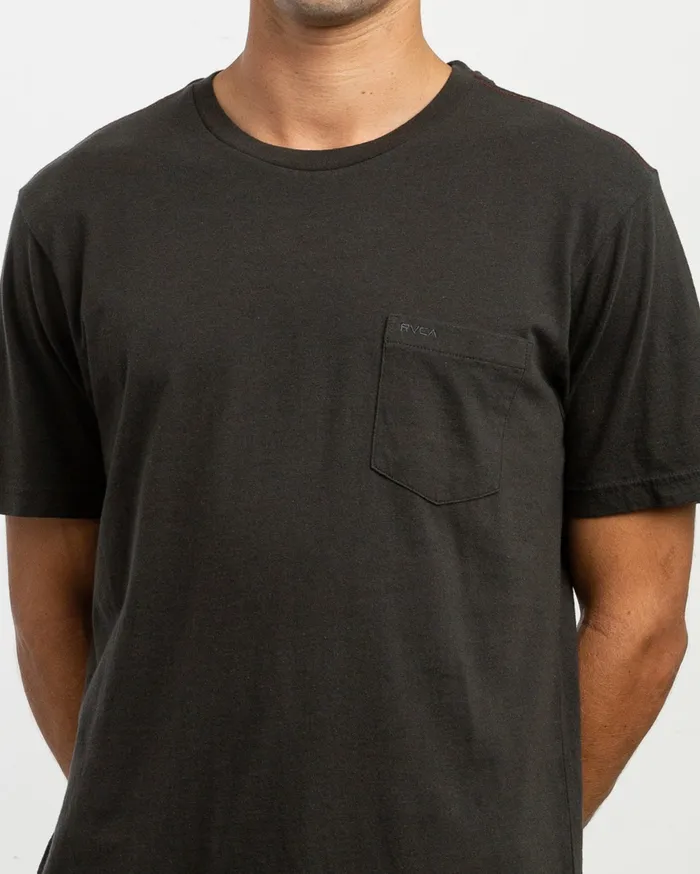 RVCA Mens Pigment Dye Tees Ptc 2 Pigment Tee Pirate Black Ptk