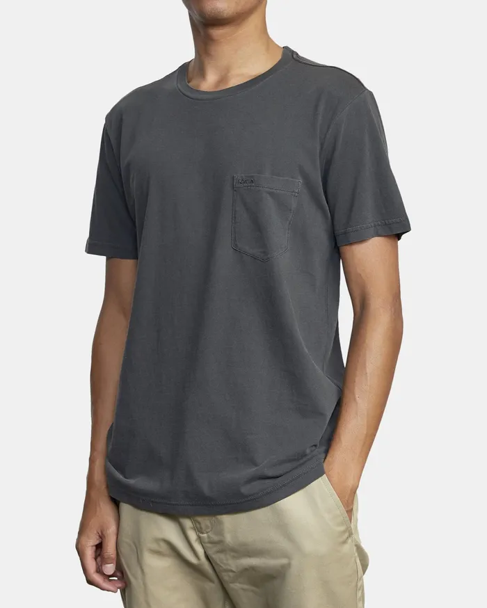 RVCA Mens Pigment Dye Tees Ptc 2 Pigment Tee Pirate Black Ptk