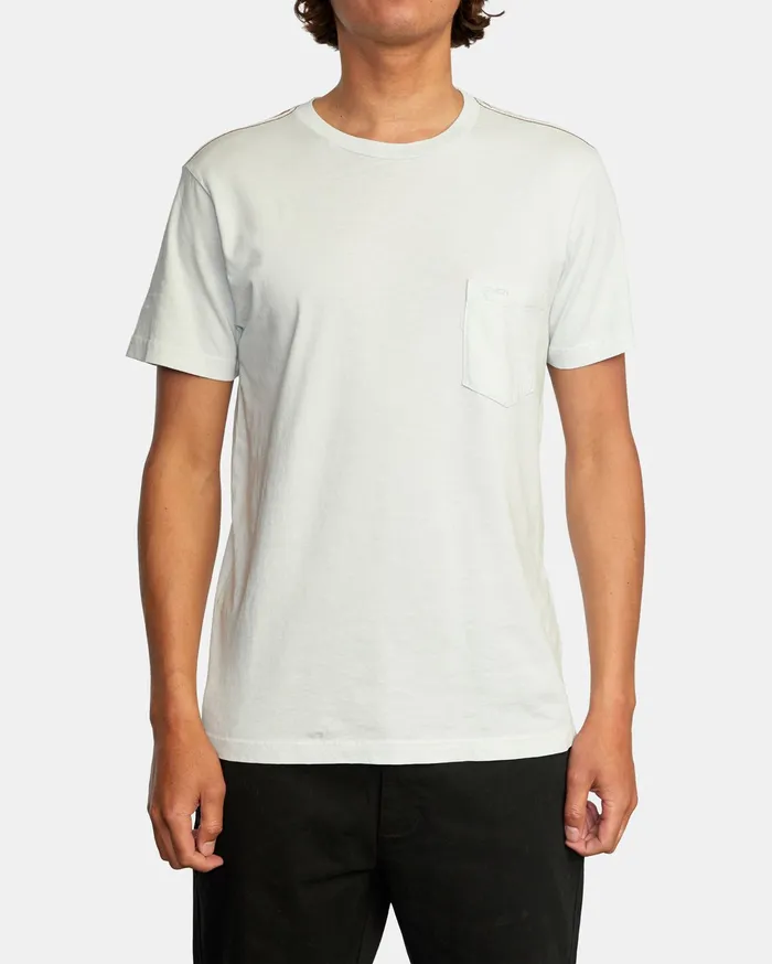 RVCA Mens Pigment Dye Tees Ptc Ii Pigment Short Sleeve Tee Green Tea Gnt