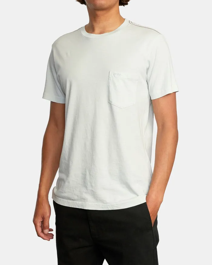 RVCA Mens Pigment Dye Tees Ptc Ii Pigment Short Sleeve Tee Green Tea Gnt