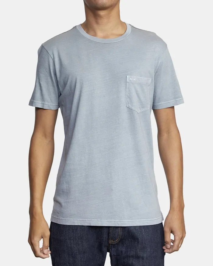 RVCA Mens Pigment Dye Tees Ptc Ii Pigment Short Sleeve Tee Monument Mon