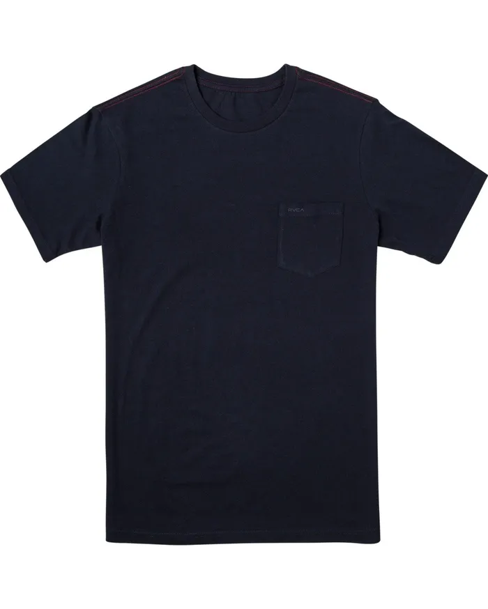 RVCA Mens Pigment Dye Tees Ptc Standard Wash Short Sleeve Tee Navy Nvy