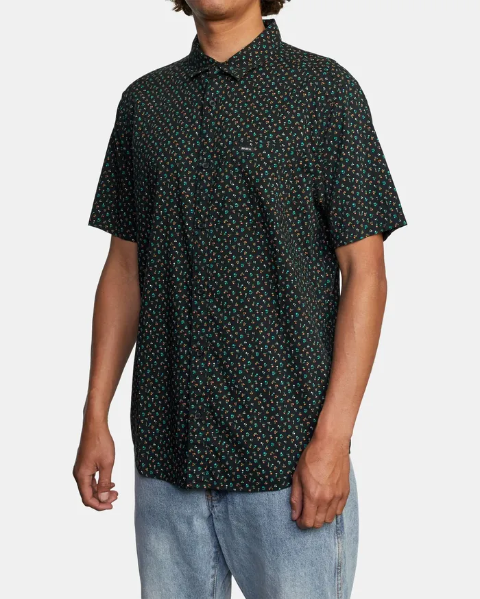 RVCA Mens Shirts Pure Joy Short Sleeve Shirt Black Blk Online