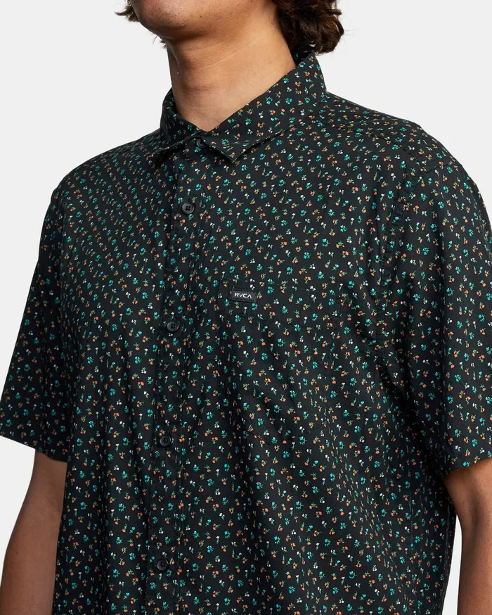 RVCA Mens Shirts Pure Joy Short Sleeve Shirt Black Blk Online