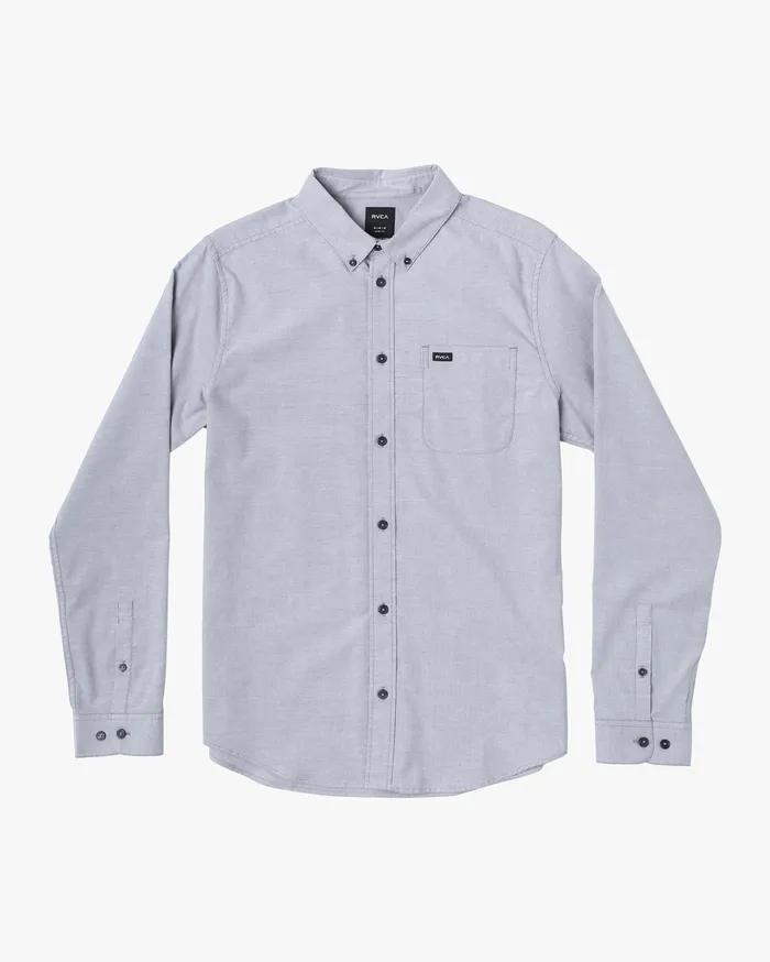 RVCA Mens Shirts That8217Ll Do Stretch Long Sleeve Shirt Pavement Pav Gift for Friend RVCA Mens Shirts That8217Ll Do Stretch Long Sleeve Shirt Pavement Pav Gift for Friend