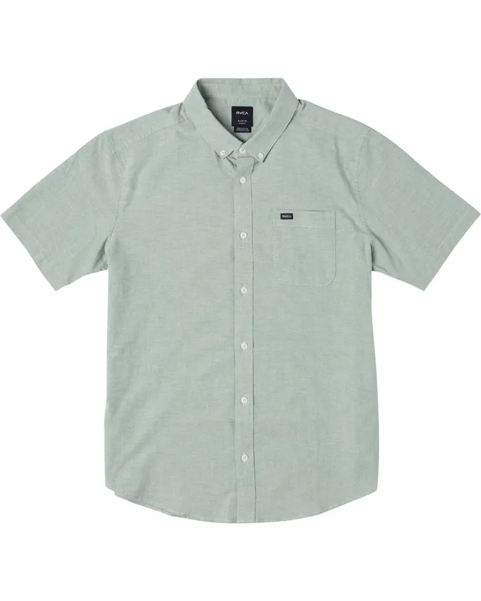 RVCA Mens Shirts Thatll Do Stretch Short Sleeve Shirt Kelly Green Kgr Cheap On Sale RVCA Mens Shirts Thatll Do Stretch Short Sleeve Shirt Kelly Green Kgr Cheap On Sale