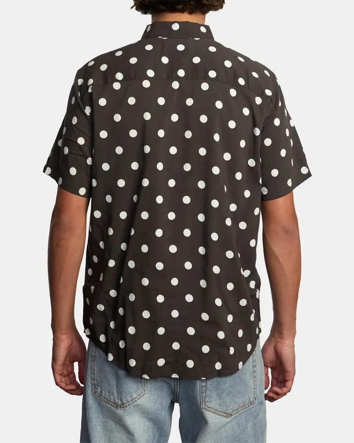 RVCA Mens Shirts Whitworth Short Sleeve Shirt Black Blk On Sale