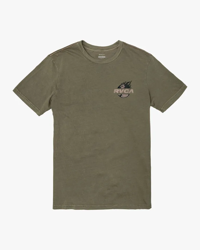 RVCA Mens Short Sleeves Atlas Short Sleeve Tee Olive Olv