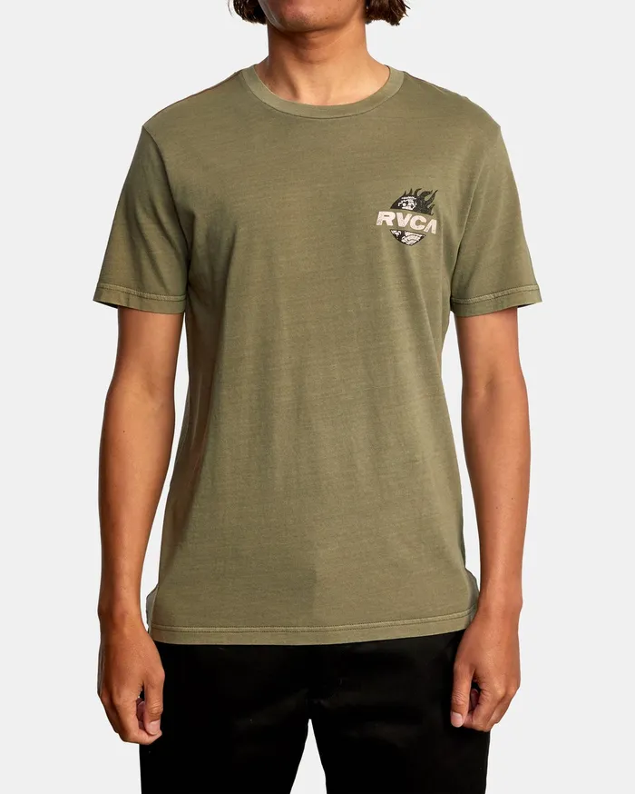 RVCA Mens Short Sleeves Atlas Short Sleeve Tee Olive Olv