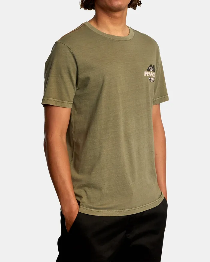 RVCA Mens Short Sleeves Atlas Short Sleeve Tee Olive Olv