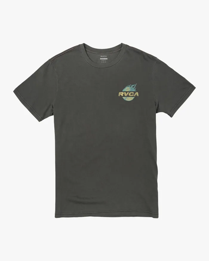 RVCA Mens Short Sleeves Atlas Short Sleeve Tee Pirate Black Ptk