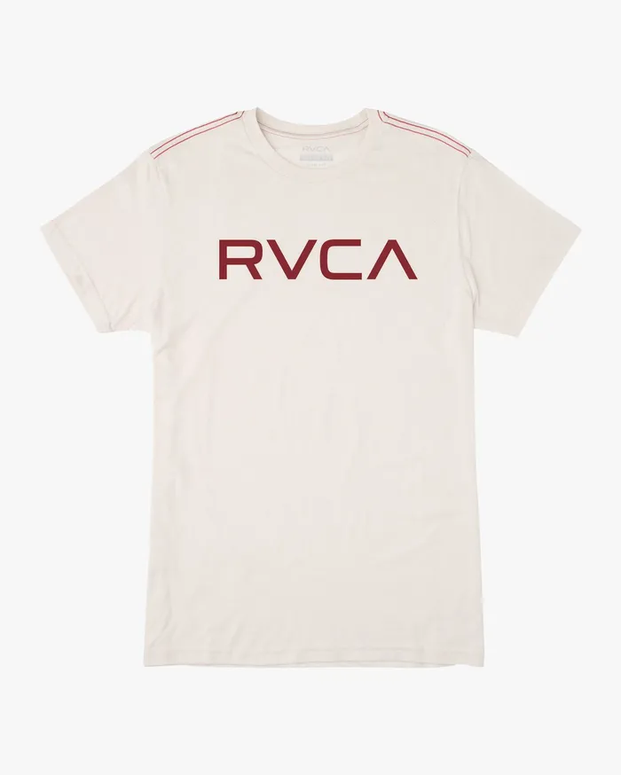 RVCA Mens Short Sleeves Big Rvca Short Sleeve Tee White Red Wtd