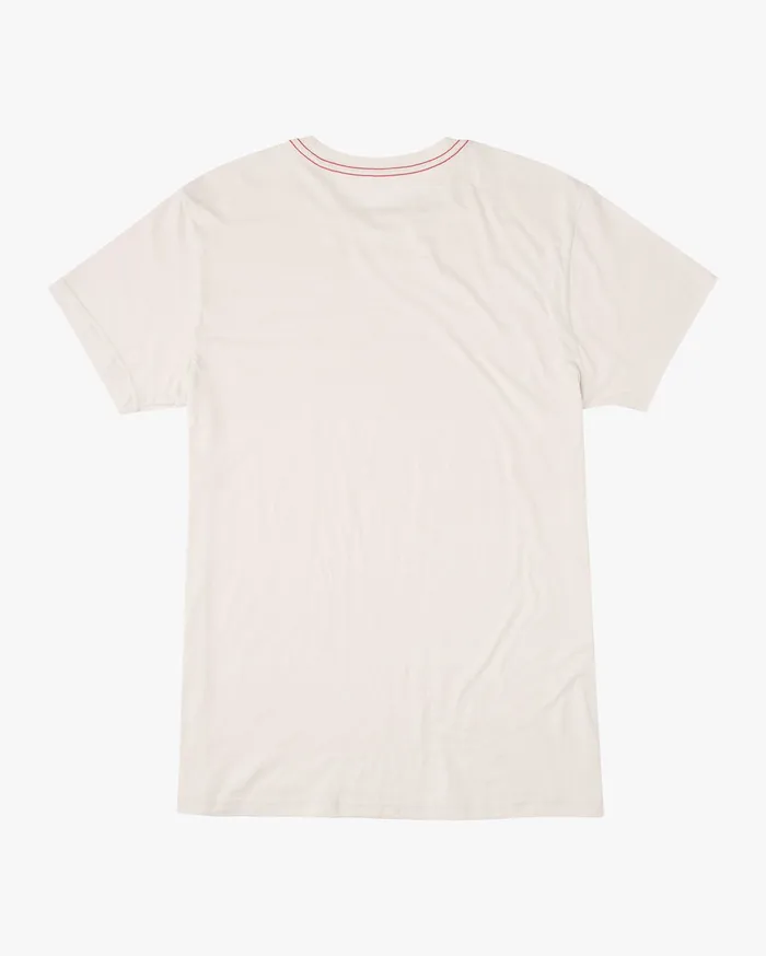 RVCA Mens Short Sleeves Big Rvca Short Sleeve Tee White Red Wtd