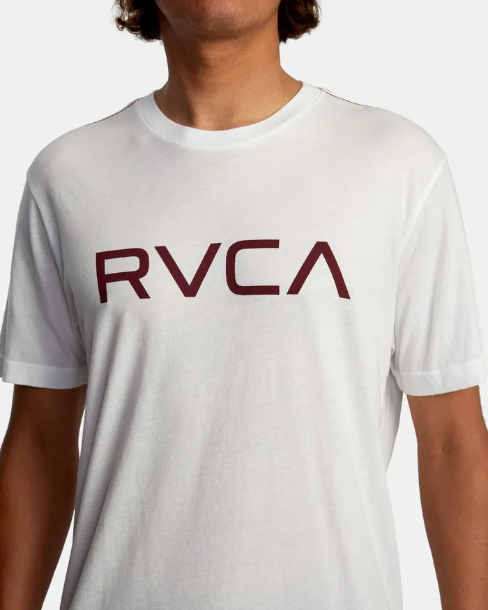 RVCA Mens Short Sleeves Big Rvca Short Sleeve Tee White Red Wtd
