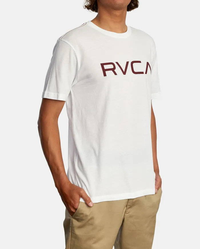 RVCA Mens Short Sleeves Big Rvca Short Sleeve Tee White Red Wtd