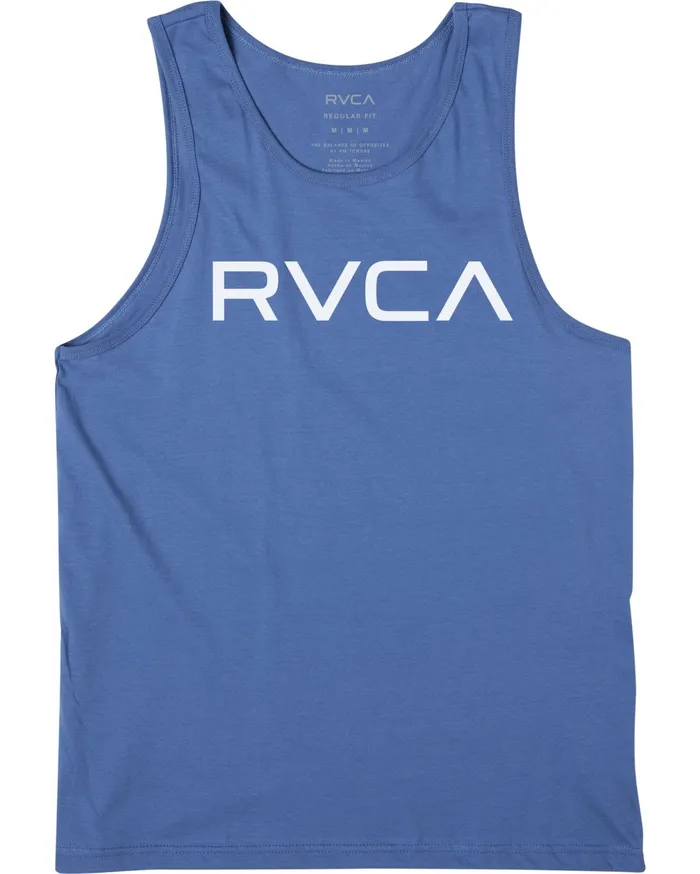 RVCA Mens Short Sleeves Big Rvca Tank Top French Blue Frb