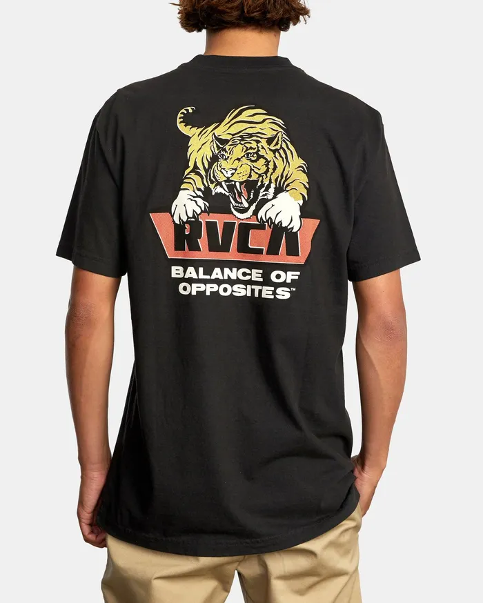 RVCA Mens Short Sleeves Clawed Short Sleeve Tee Black Blk