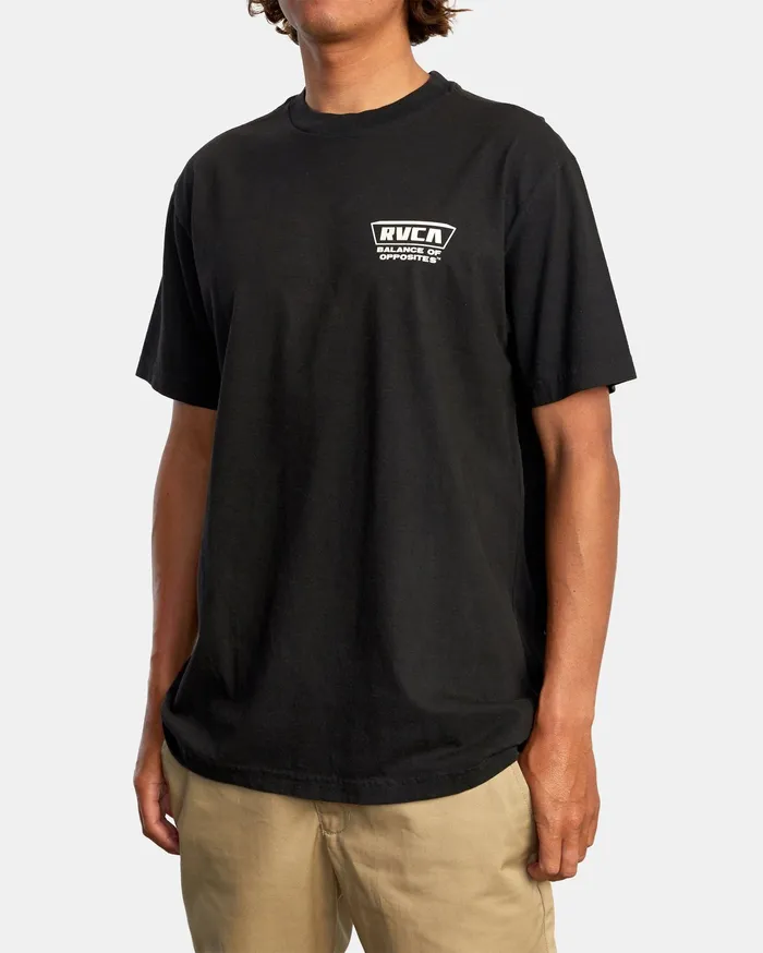 RVCA Mens Short Sleeves Clawed Short Sleeve Tee Black Blk