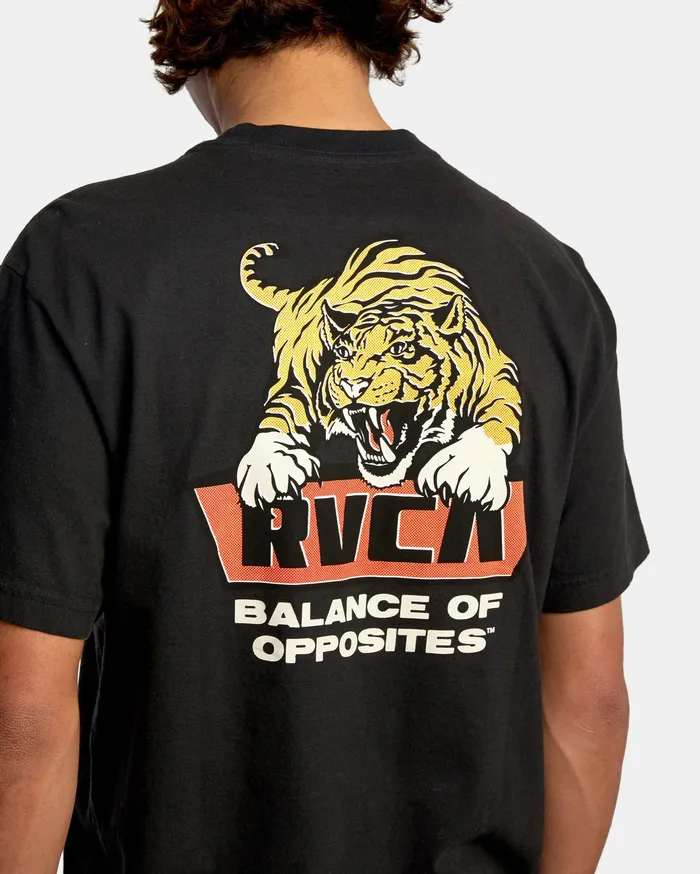 RVCA Mens Short Sleeves Clawed Short Sleeve Tee Black Blk