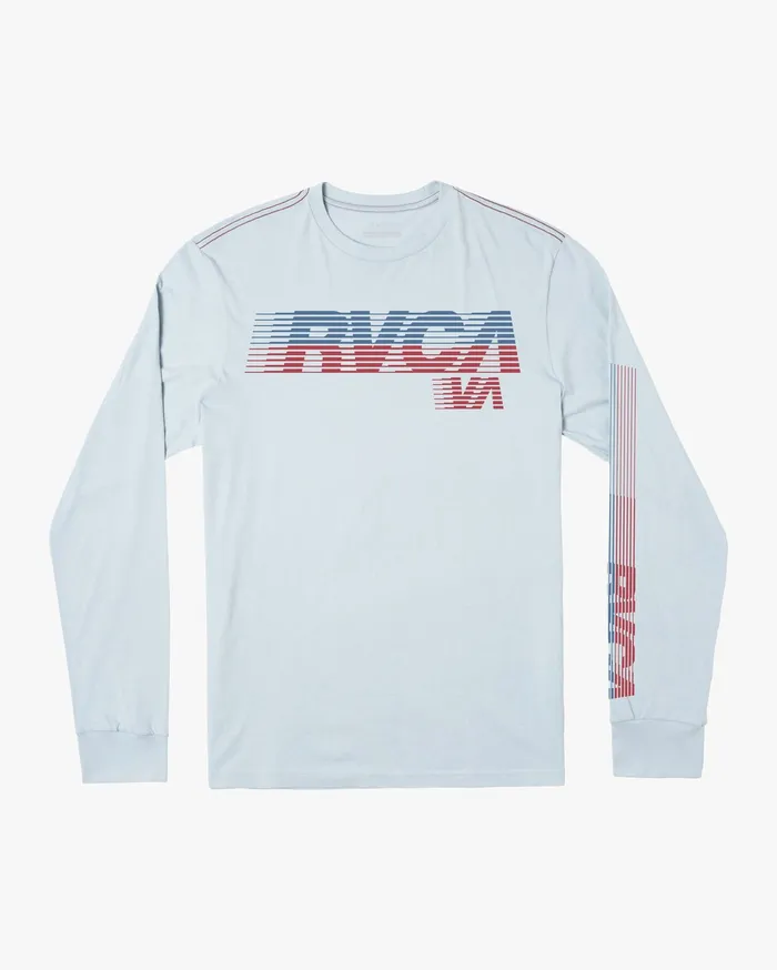RVCA Mens Short Sleeves La 84 Long Sleeve Tee Pale Blue Pab