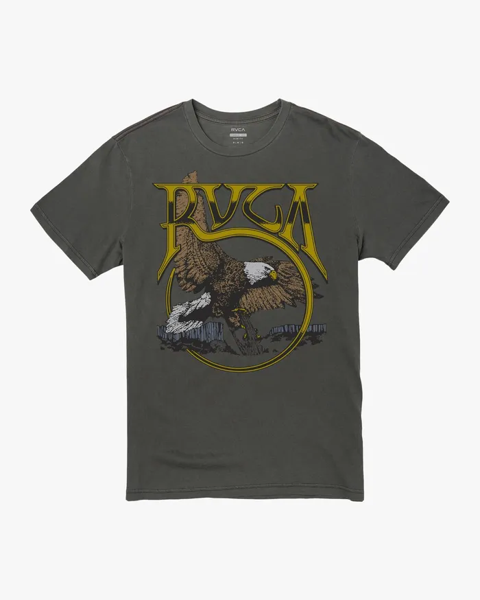 RVCA Mens Short Sleeves Nowhere Short Sleeve Tee Pirate Black Ptk