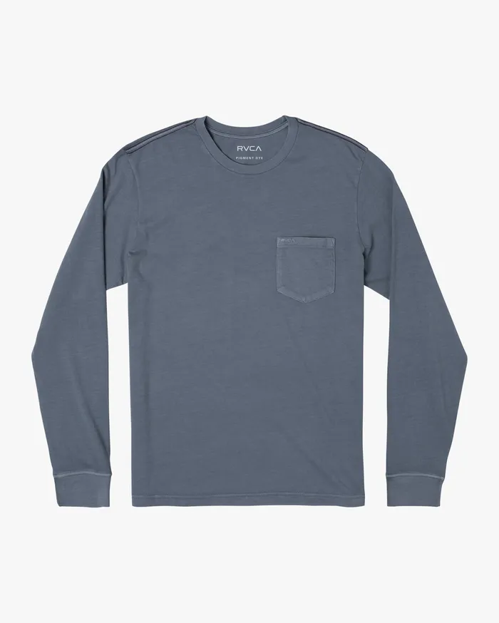 RVCA Mens Short Sleeves Ptc Pigment Long Sleeve Tee Slate Slt