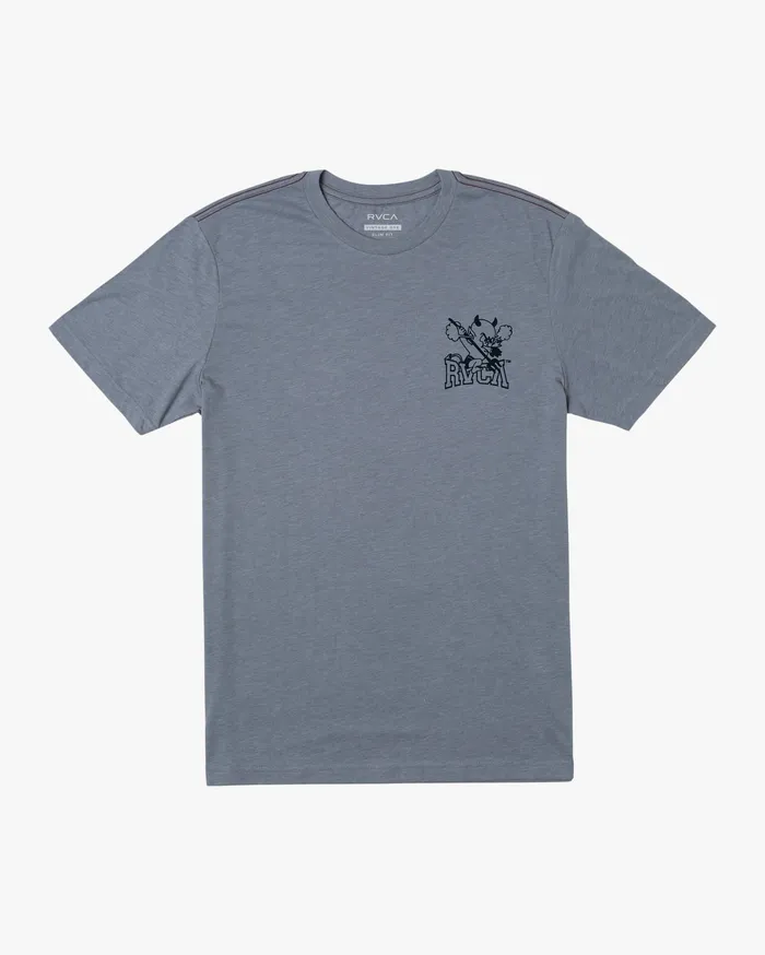 RVCA Mens Short Sleeves Rvca Devils Short Sleeve Tee Slate Slt