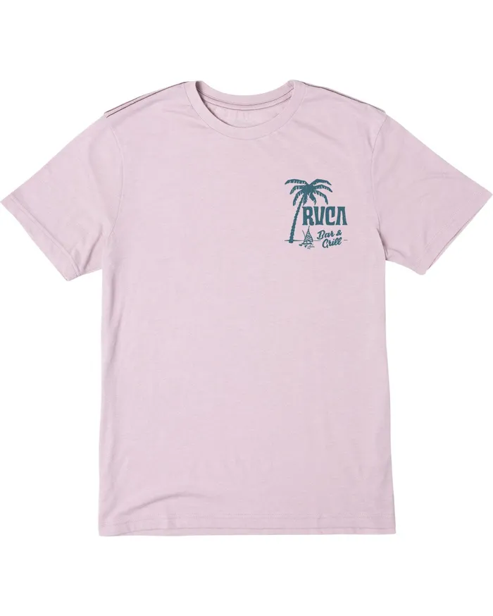RVCA Mens Short Sleeves Schooner Short Sleeve Tee Pale Mauve Pal