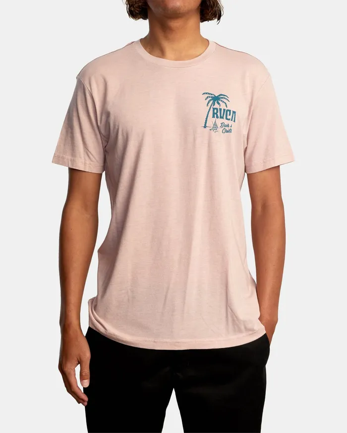 RVCA Mens Short Sleeves Schooner Short Sleeve Tee Pale Mauve Pal