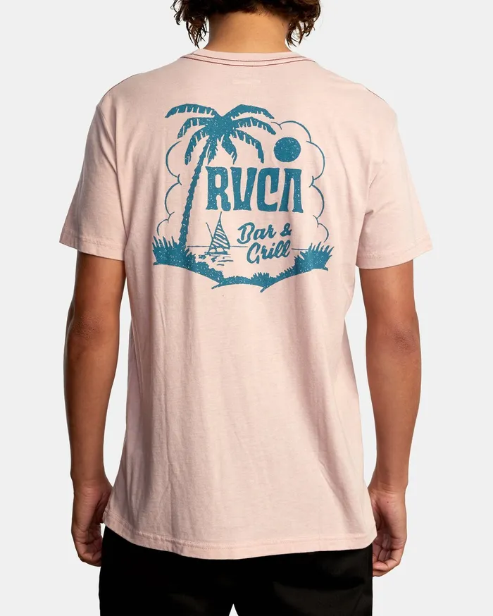 RVCA Mens Short Sleeves Schooner Short Sleeve Tee Pale Mauve Pal