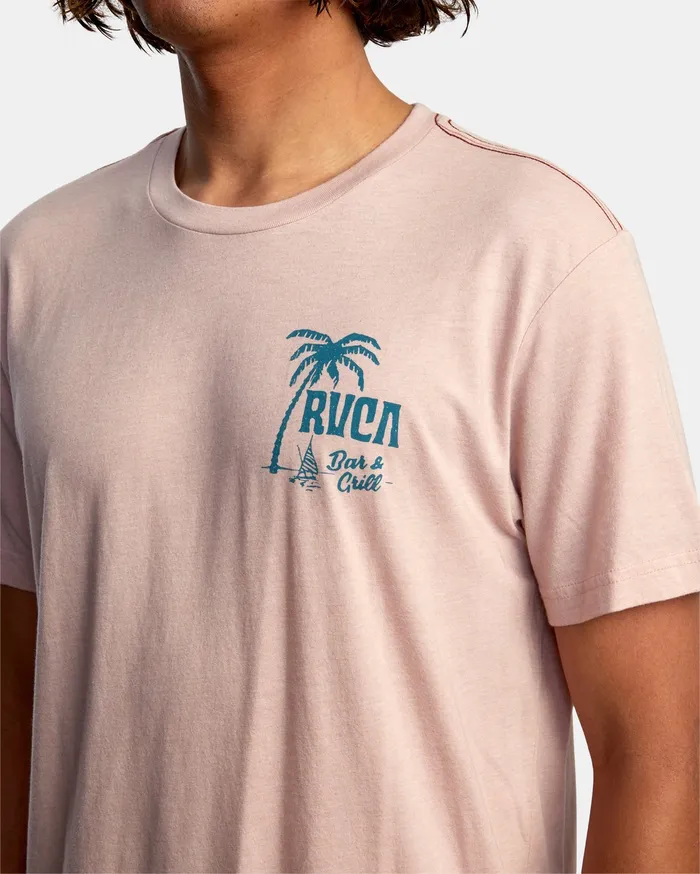RVCA Mens Short Sleeves Schooner Short Sleeve Tee Pale Mauve Pal