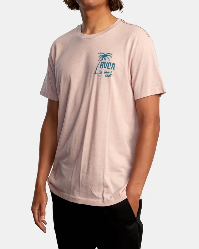 RVCA Mens Short Sleeves Schooner Short Sleeve Tee Pale Mauve Pal