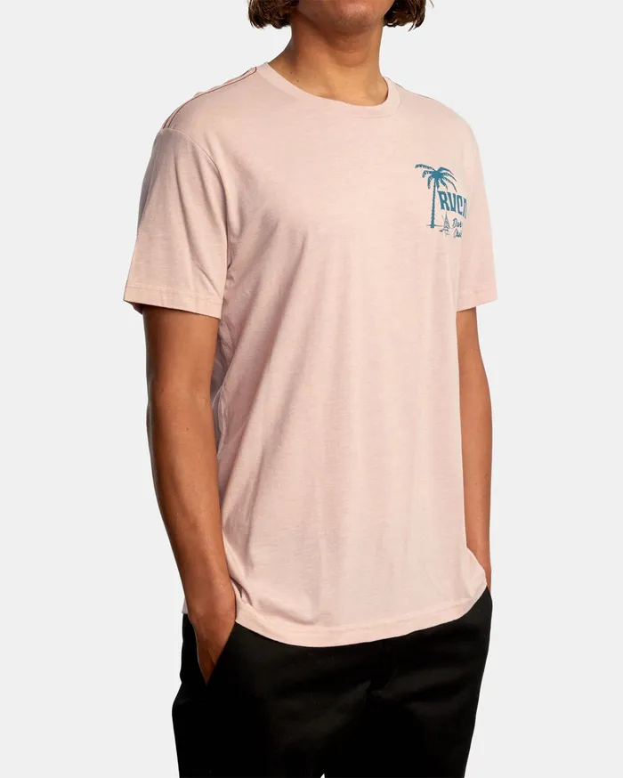RVCA Mens Short Sleeves Schooner Short Sleeve Tee Pale Mauve Pal