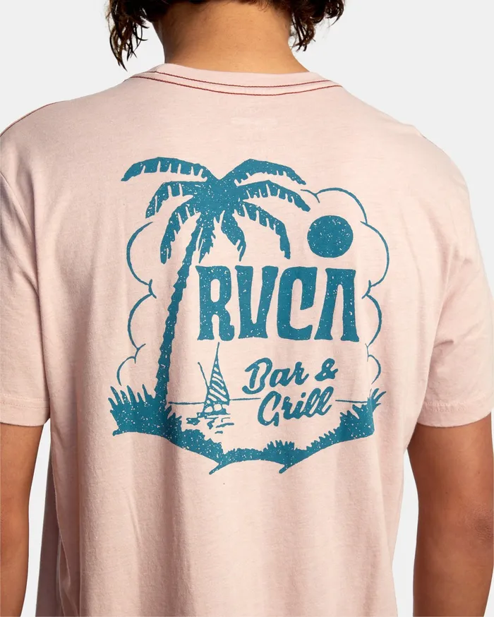 RVCA Mens Short Sleeves Schooner Short Sleeve Tee Pale Mauve Pal