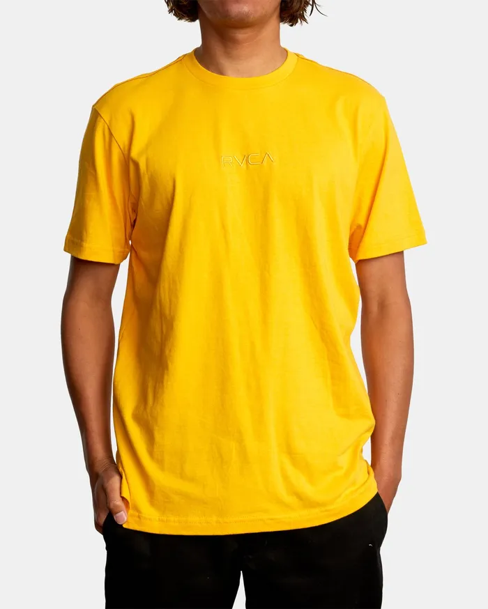 RVCA Mens Short Sleeves Small Rvca Short Sleeve Tee Golden Rod Gdr
