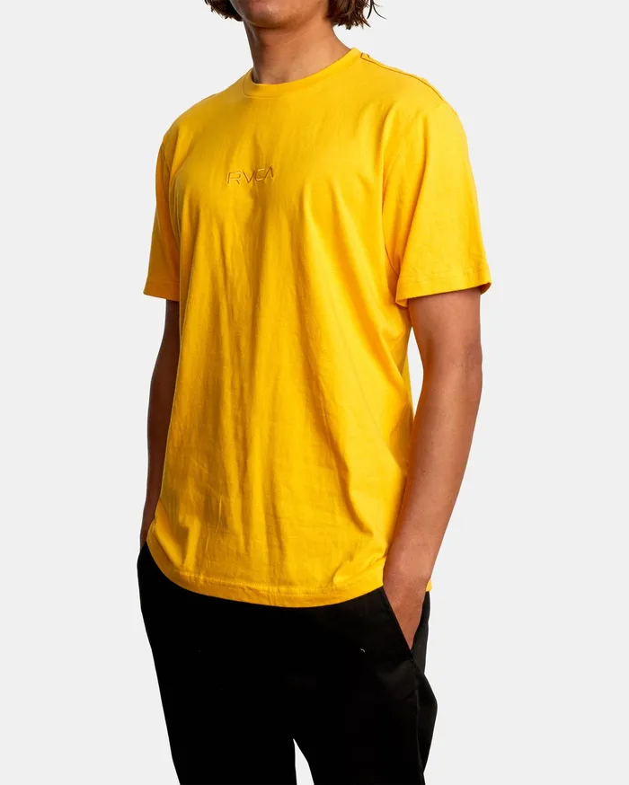 RVCA Mens Short Sleeves Small Rvca Short Sleeve Tee Golden Rod Gdr