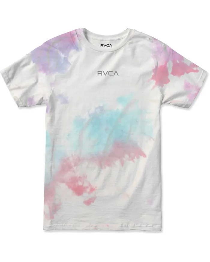 RVCA Mens Short Sleeves Small Rvca TieDye Short Sleeve Tee White Tie Dye Wbb6
