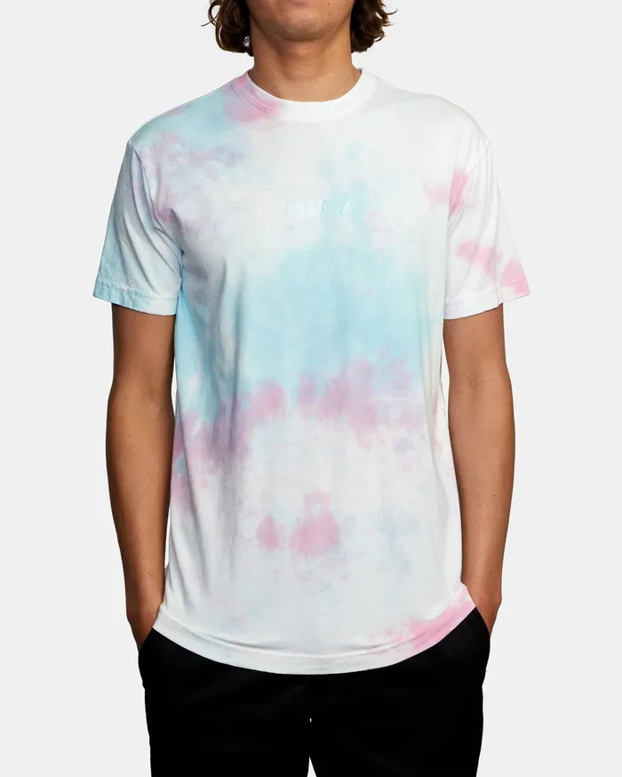 RVCA Mens Short Sleeves Small Rvca TieDye Short Sleeve Tee White Tie Dye Wbb6