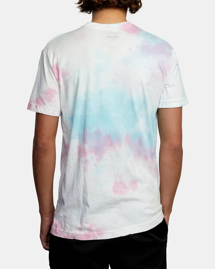 RVCA Mens Short Sleeves Small Rvca TieDye Short Sleeve Tee White Tie Dye Wbb6