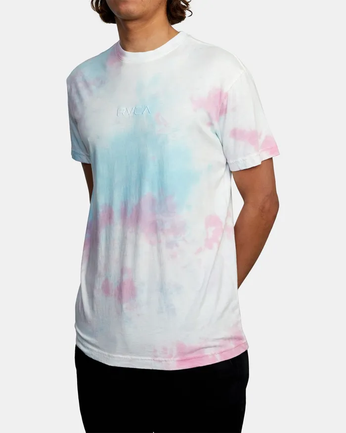RVCA Mens Short Sleeves Small Rvca TieDye Short Sleeve Tee White Tie Dye Wbb6